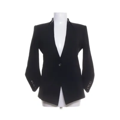 Blazer (Noir) de Helmut Lang Élasthane, Cuir, Polyester, Soie, Viscose, Laine