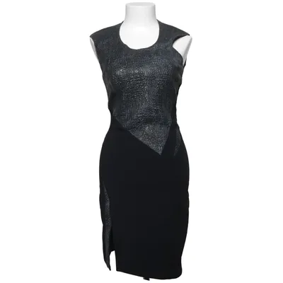 Kjole (Sort, Grå) fra Helmut Lang Elastan, Læder, Silke, Viscose, Uld