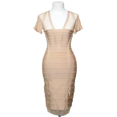 Jurk (Beige) van Herve Leger Elastaan, Polyamide, Viscose