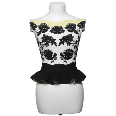 Top (Gelb, Schwarz, Weiß) von Alexander McQueen Elasthan, Polyamid, Polyester, Viskose
