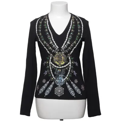 T-shirt à manches longues (Noir) de Just Cavalli Coton, Élasthane