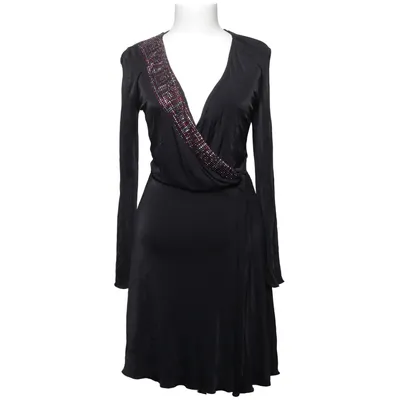 Robe portefeuille (Noir) de Versace Collection Polyamide, Viscose