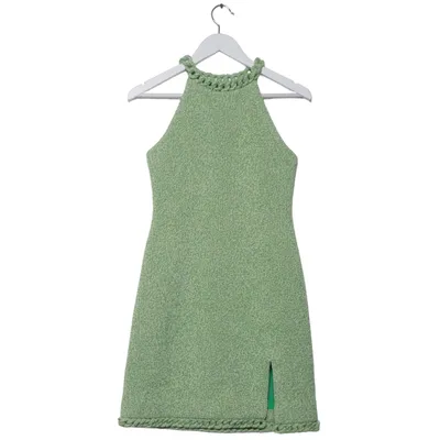 Halterneck dress (Green, Yellow) from Bottega Veneta Cotton, Polyamide