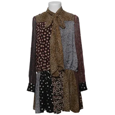 Kjole (Brun, Sort, Flerfarvet) fra Saint Laurent Polyester, Silke