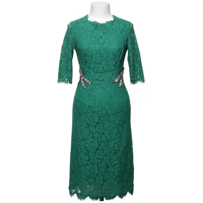 Jurk (Groen) van Dolce & Gabbana Katoen, Elastaan, Zijde