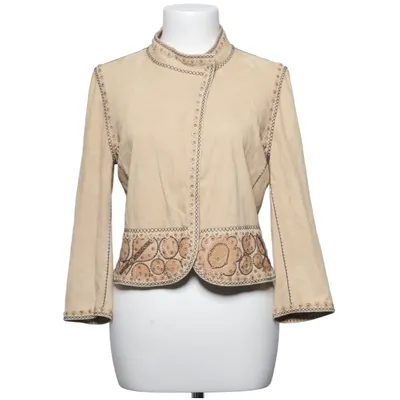 Veste en cuir (Beige) de Fendi Coton, Cupro, Cuir, Polyester, Viscose
