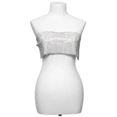 Crop top (Zilver) van Meshki Elastaan, Polyester