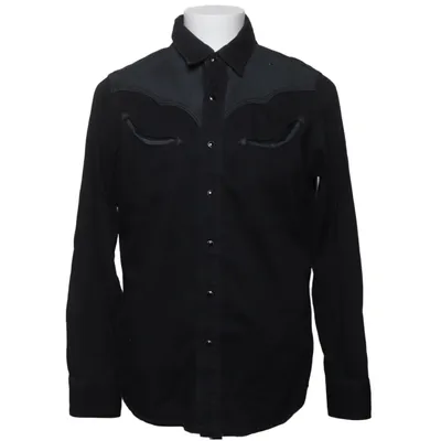 Denim shirt (Black) from Saint Laurent Cotton, Leather