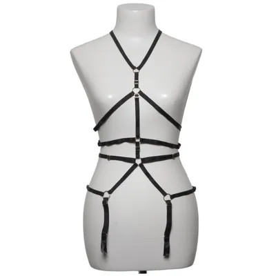 Kroppssmycke (body ; Strappy lingerie; Open strappy body jaratelle; Torselet met jaratelle ;  Cupless body ; Sexy body jarretelle ; minimalistisch romp jarretels ; sexy draden jarretelle; erotische body lingerie ; open body lingerie; ) från Bluebella Okänd metall
