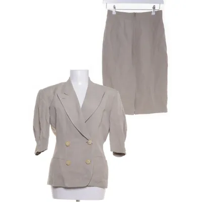 Kostym (Beige, Grå) från Jil Sander Linne, Silke, Viskos