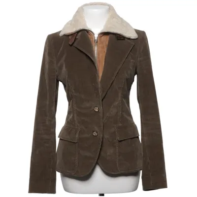 Blazer (Bruin) van Dolce & Gabbana Katoen, Cupro, Elastaan, Leer