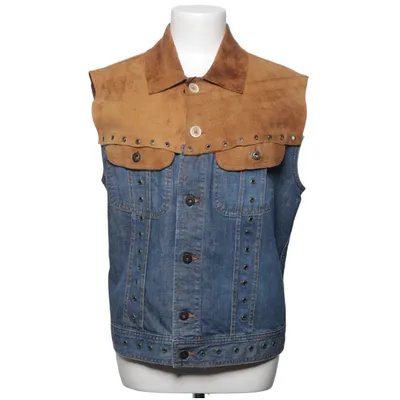 Denim vest (Blue, Brown) from Dolce & Gabbana Cotton, Leather