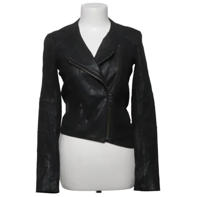 Bikerjack (Zwart) van Helmut Lang Elastaan, Leer, Polyester