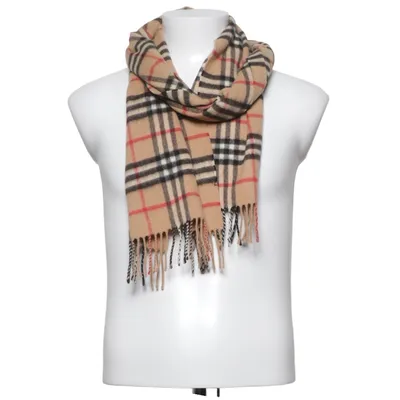 Halsduk (Beige, Svart, Röd) från Burberry Kashmir, Ull