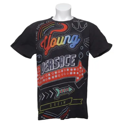 T-shirt (Zwart, Meerkleurig) van Young Versace Katoen