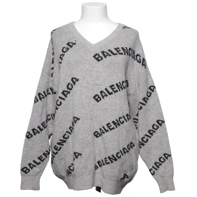 Pull-over (Gris, Noir) de Balenciaga Polyamide, Laine