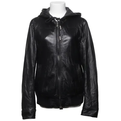 Läderjacka (Svart) från Dolce & Gabbana Akryl, Skinn, Viskos, Ull