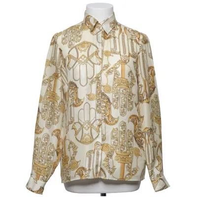 Blouse (Beige, Meerkleurig) van Versace Collection Zijde
