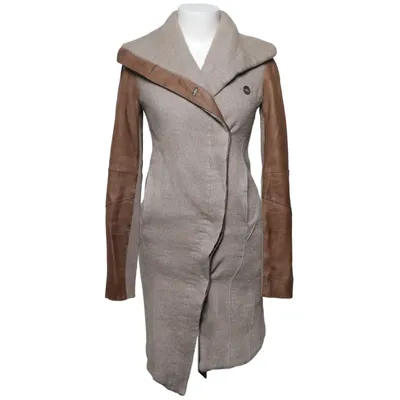 Mantel (Beige, Braun) von Helmut Lang Baumwolle, Elasthan, Leinen, Polyester, Wolle