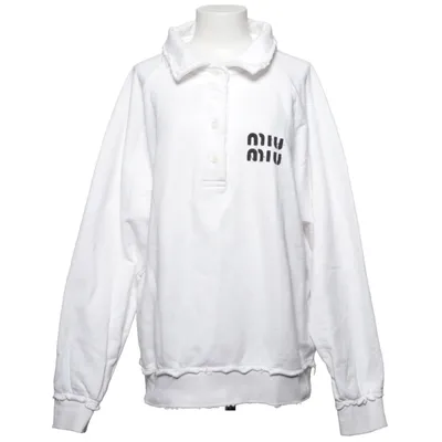 Sweatshirt (Wit) van Miu Miu Katoen, Elastaan