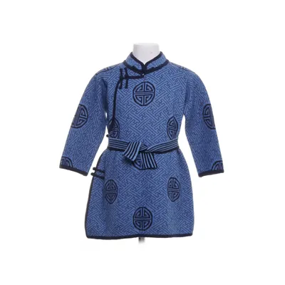 Cheongsam (Blauw, Meerkleurig) Wol