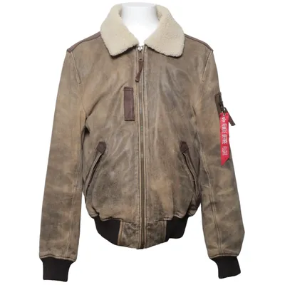 Läderjacka (Brun) från Alpha Industries Päls, Skinn, Polyester