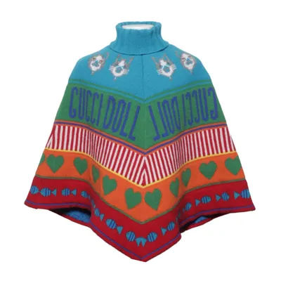 Poncho (Blauw, Rood, Groen, Meerkleurig) van Gucci Wol