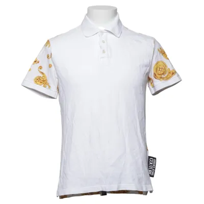 Poloshirt (Wit, Goud) van Versace Jeans Couture Katoen, Elastaan