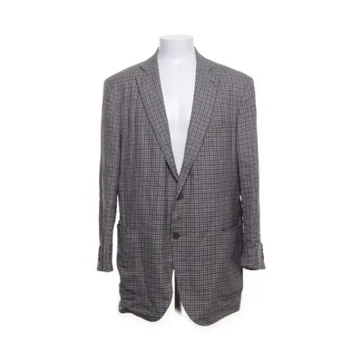 Blazer (Bleu, Blanc, Marron) de Ermenegildo Zegna Lin, Soie, Laine