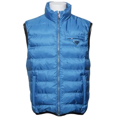 Outer vest (Blue) from Prada Down, Elastane, Feather, Leather, Polyamide, Polyester