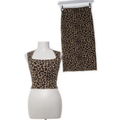 Set (Beige, Black) from Zara Polyester, Viscose