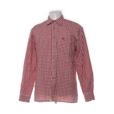Buttondown-skjorta (Röd, Vit) från Trachten Bomull, Polyester
