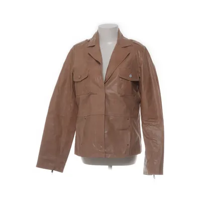 Läderjacka (Brun) från Milla Polyester