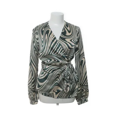 Wikkelblouse (Beige, Groen) van Object Polyester