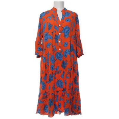 Dress (Orange, Multicolored) from Sweet & Girl Cotton, Polyester