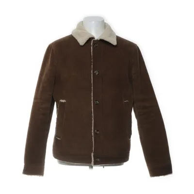 Shearling jacket (Brown, White) from Zara Man Cotton, Polyester