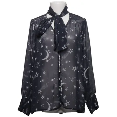 Pussy bow blouse (Blue, White) from Joanie Polyester