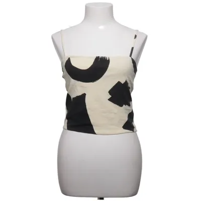 Crop top (Beige, Zwart) van Monki Katoen, Elastaan