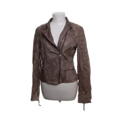Leather jacket (Beige, Multicolored) from David Moore Leather, Polyester, Cotton