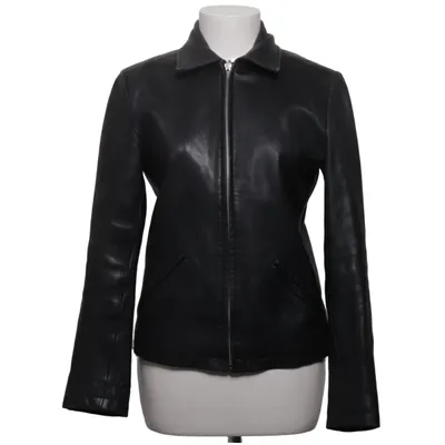 Leren jack (Zwart) van Galeries Lafayette Acetaat, Leer