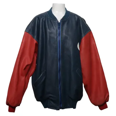 Veste en cuir (Bleu, Rouge) de Gasolio Acétate, Cuir
