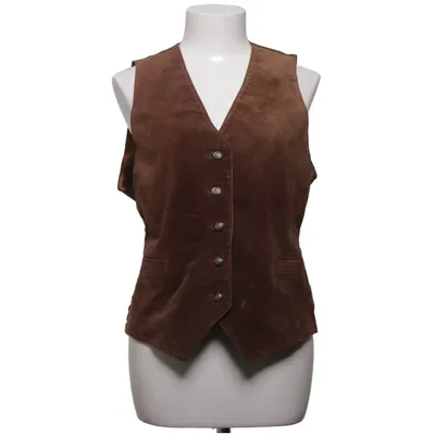 Leather vest (Brown) from Suzy Polyester, Suede