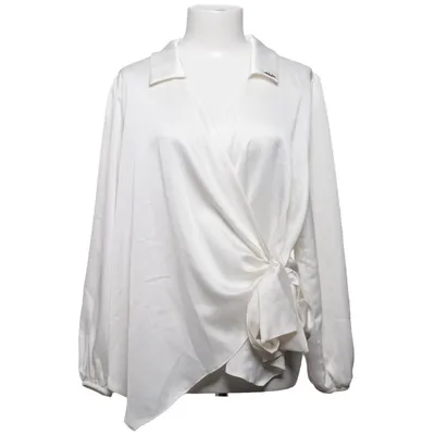 Blouse portefeuille (Blanc) de Miss Miss Coton, Élasthane, Polyester