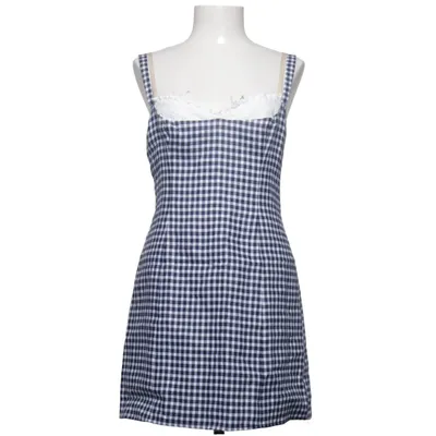 Jurk (Blauw, Wit) van Reformation Katoen, Linnen, Polyester, Zijde, Viscose
