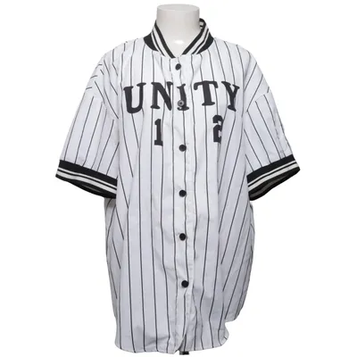 Baseball T-shirt (White, Black) from Shein Polyester