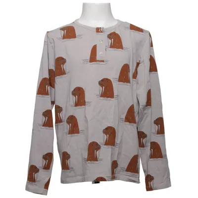 T-shirt manches longues (Gris, Marron) de Mini Rodini Coton, Élasthane