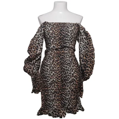 Jurk (Beige, Zwart, Meerkleurig) van Ganni Katoen, Zijde