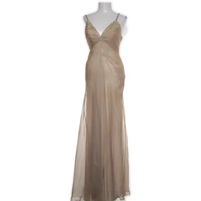 Evening gown (Beige) from La Femme Polyester