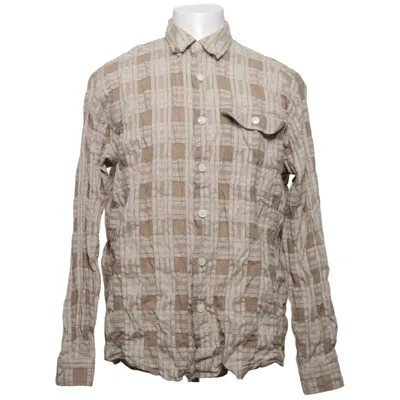 Shirt (Beige, Brown) from Schnayderman's Cotton, Elastane, Merino wool