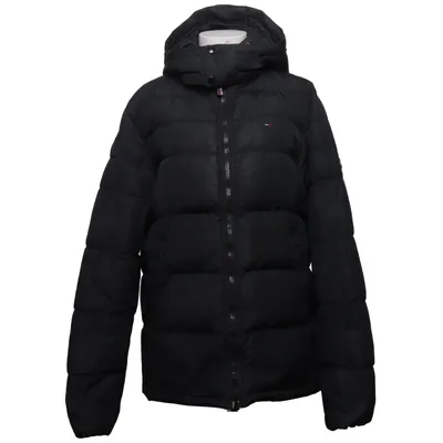 Donsjack (Zwart) van Hilfiger Denim Dons, Veer, Leer, Nylon, Polyester